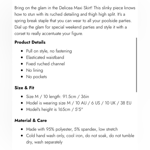 Showpo DELICEA RUCHED HIGH SPLIT SLINKY MAXI SKIRT - Picture 7 of 7